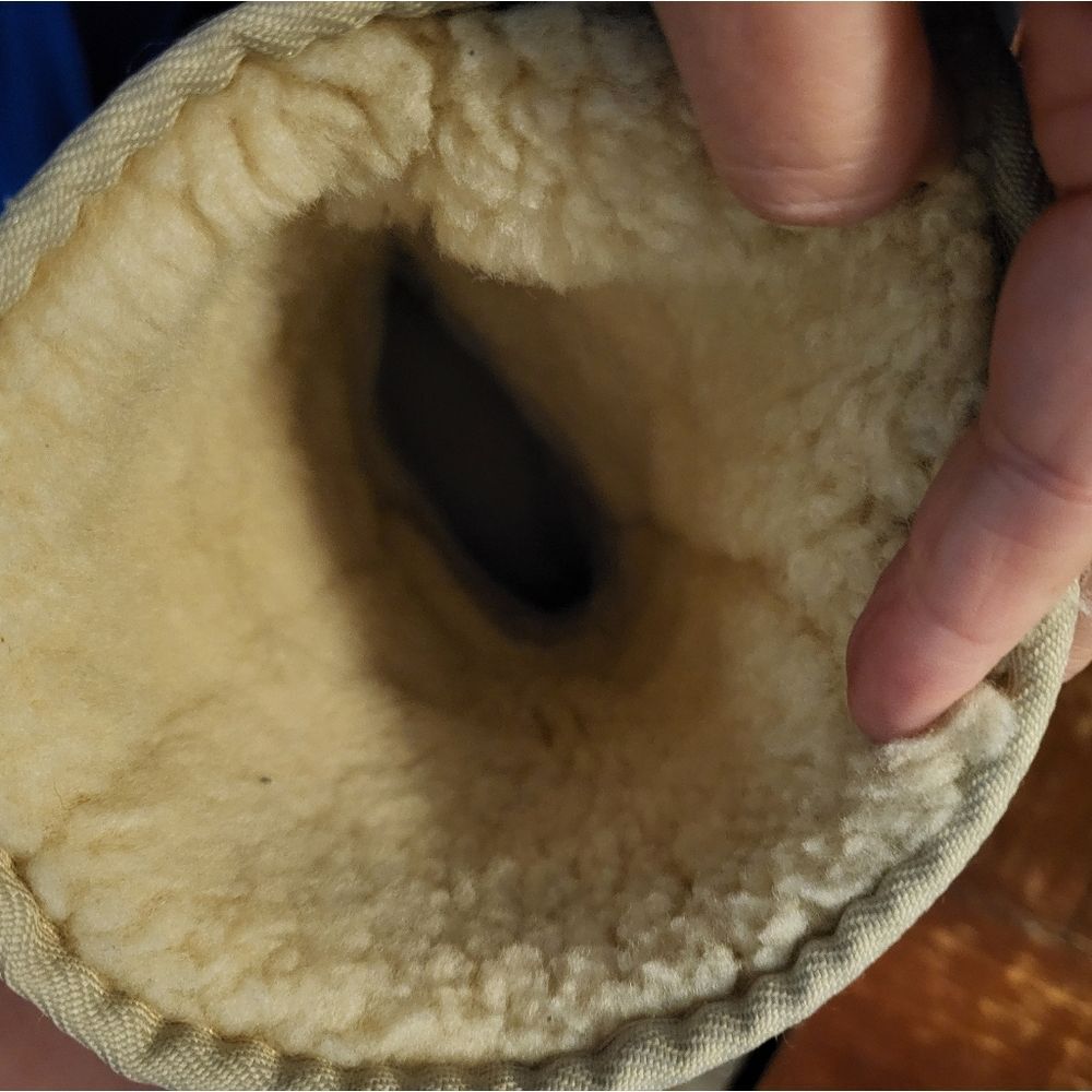 UGG Australia Tall Beige Pure New Wool Lined Leather Boots, Mens 6 Ladies 7 - Picture 8 of 10